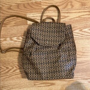 Stylish Brown Patterned Backpack